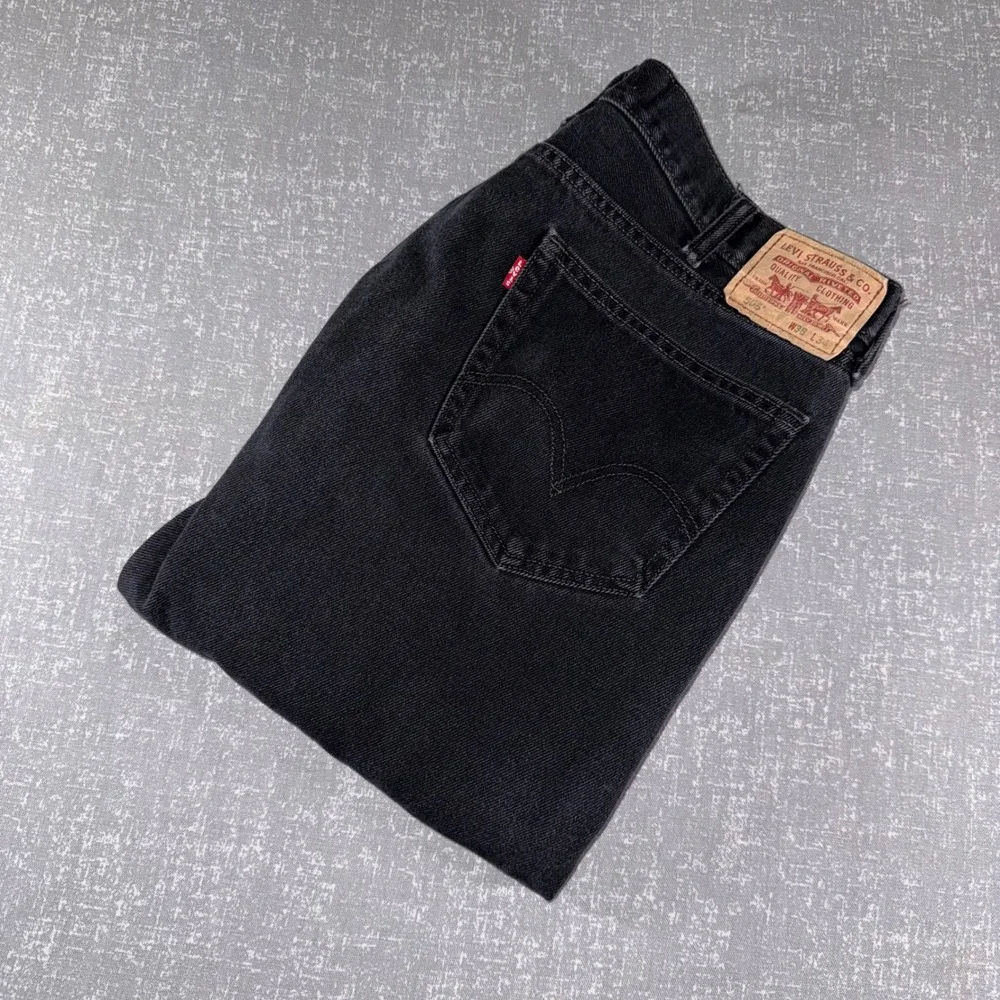 Levis 505 Mens Straight Fit Black Denim Jeans 38x34 Black Made in Mexico